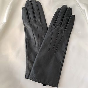 Terry Lewis Classic Luxuries 100% Leather Gloves Ladies M Gray